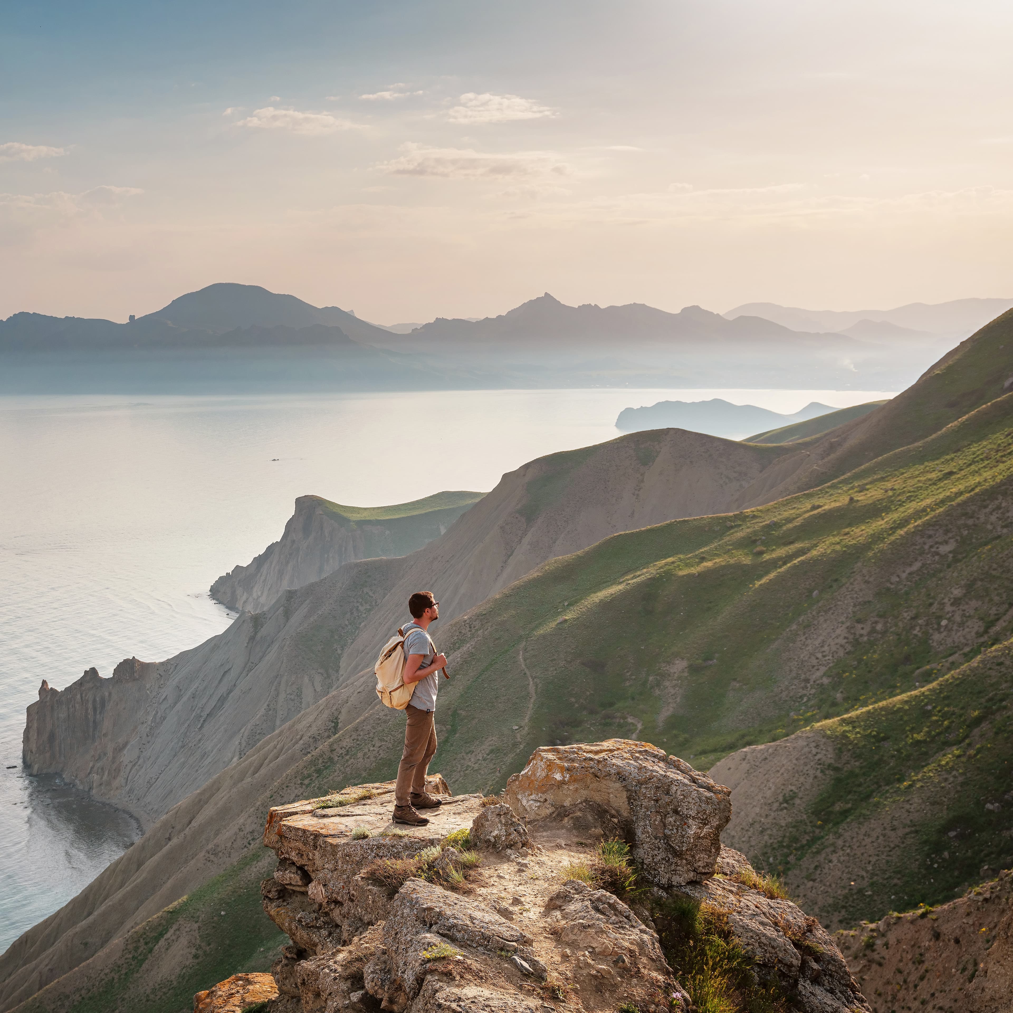 Hiker on top of a mountain